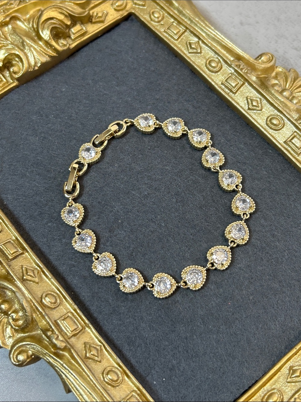 Gold Crystal Station Bracelet - Women Jewelry